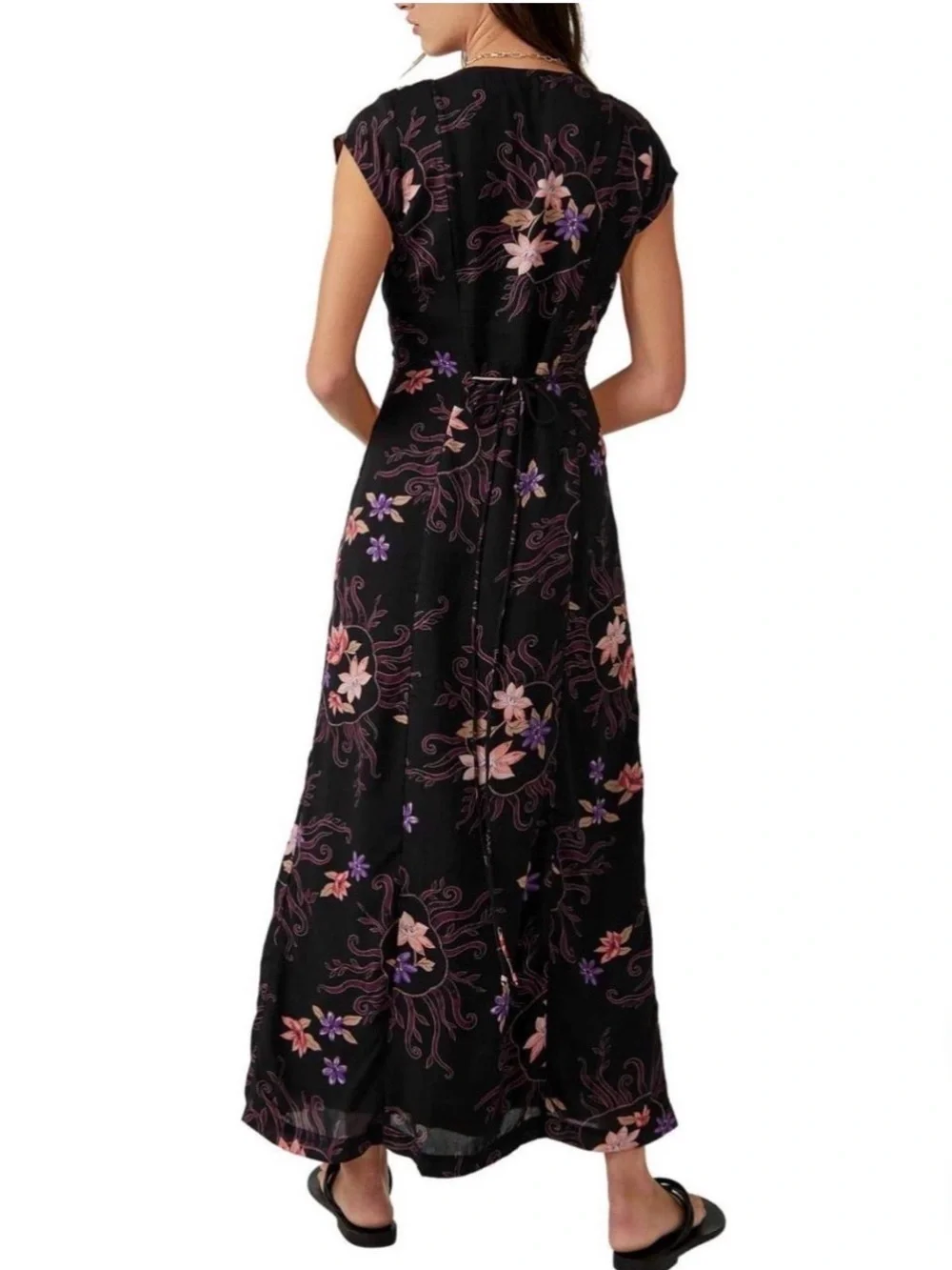 FREE PEOPLE Rosemary Printed Midi Dress Night Combo Size Medium